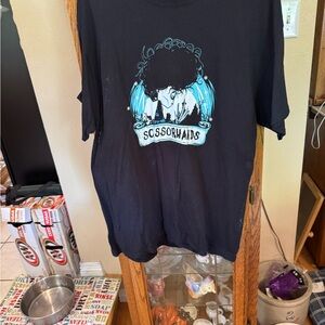 Gildan Black Graphic T-Shirt with Blue Accents